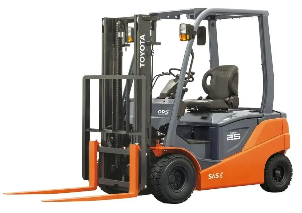Toyota 2.5t forklift with SAS system, ideal for warehouse material handling