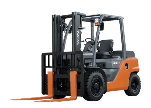 Toyota 3.5T forklift with reinforced mast and spacious cabin, built for heavy-duty material handling